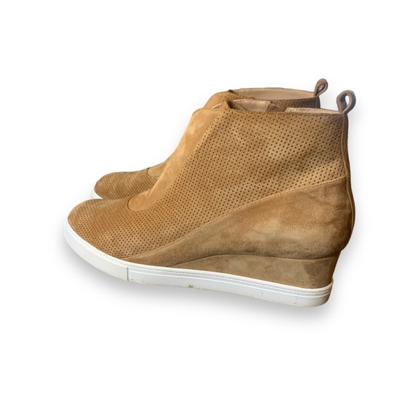 Linea Paolo Anna Tan Perf Kid Suede Heeled Booties - Picture 6 of 14